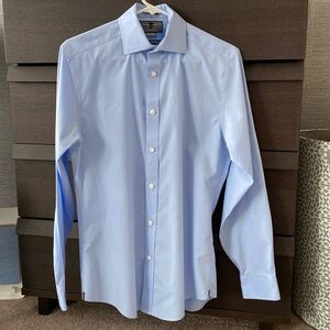 Black brown blue dress shirt. Size 15”. Freshly laundered and no rips or stains